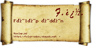 Fülöp Ödön névjegykártya